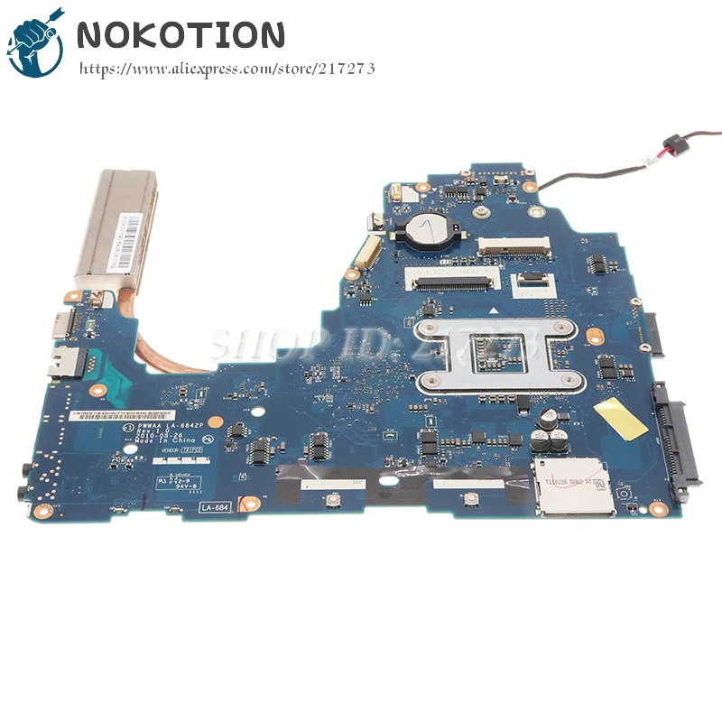 NOKOTION LA-6842P для TOSHIBA C660 материнская плата i5 + радиатора подходит PWWAA LA-6843P K000111550 toshiba