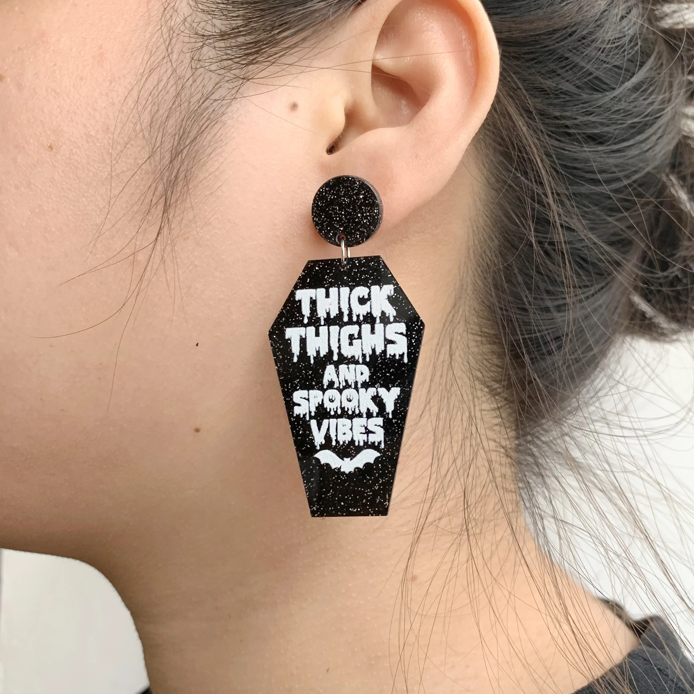 Смешные Винтажные серьги Летучая Мышь Хэллоуин толстые бедра и жуткая Вибрация