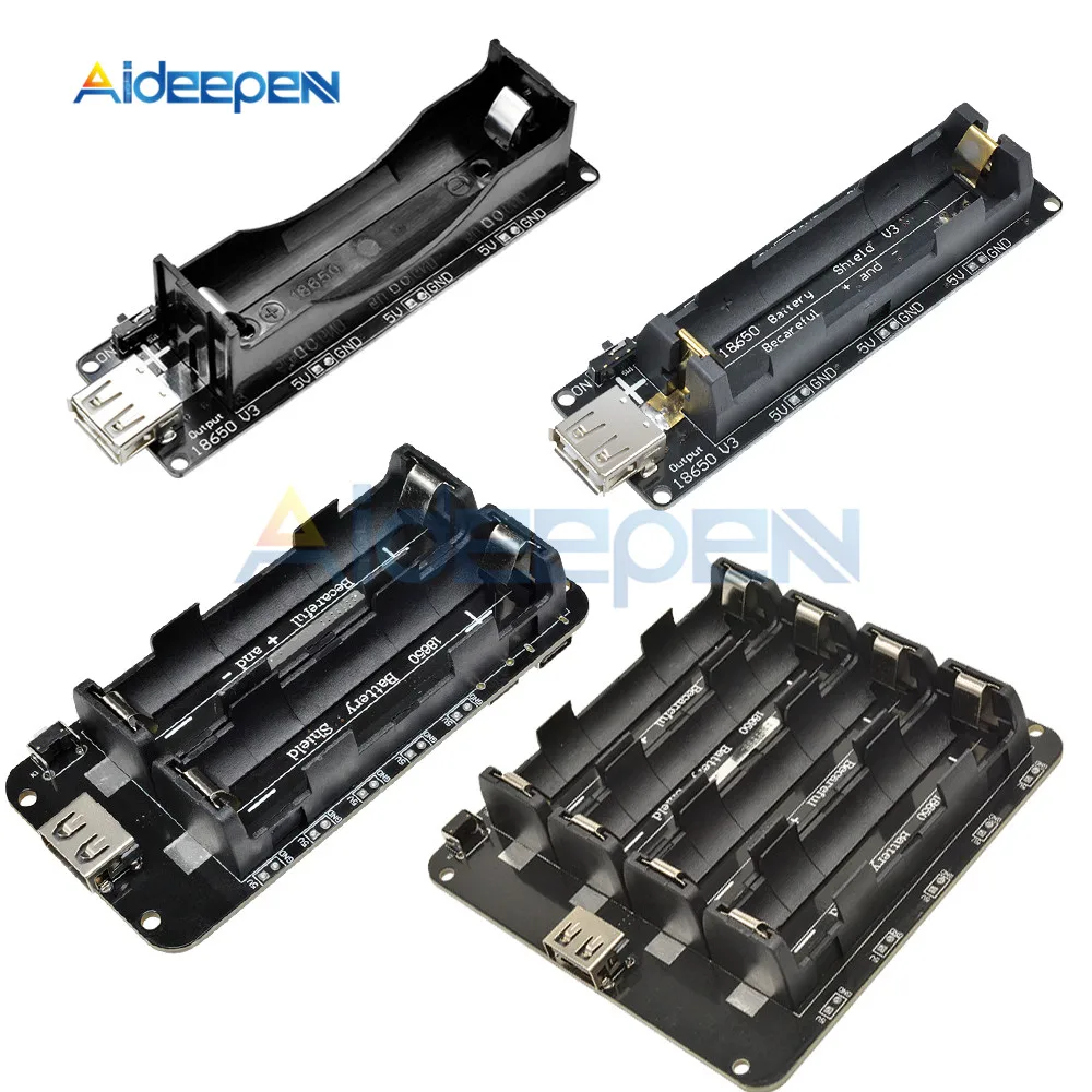 

1 2 4x18650 Lithium Battery Shield V3 V8 V9 Mobile Power Expansion Board Module 5V/3A 3V/1A Micro USB For Arduino ESP32 ESP8266