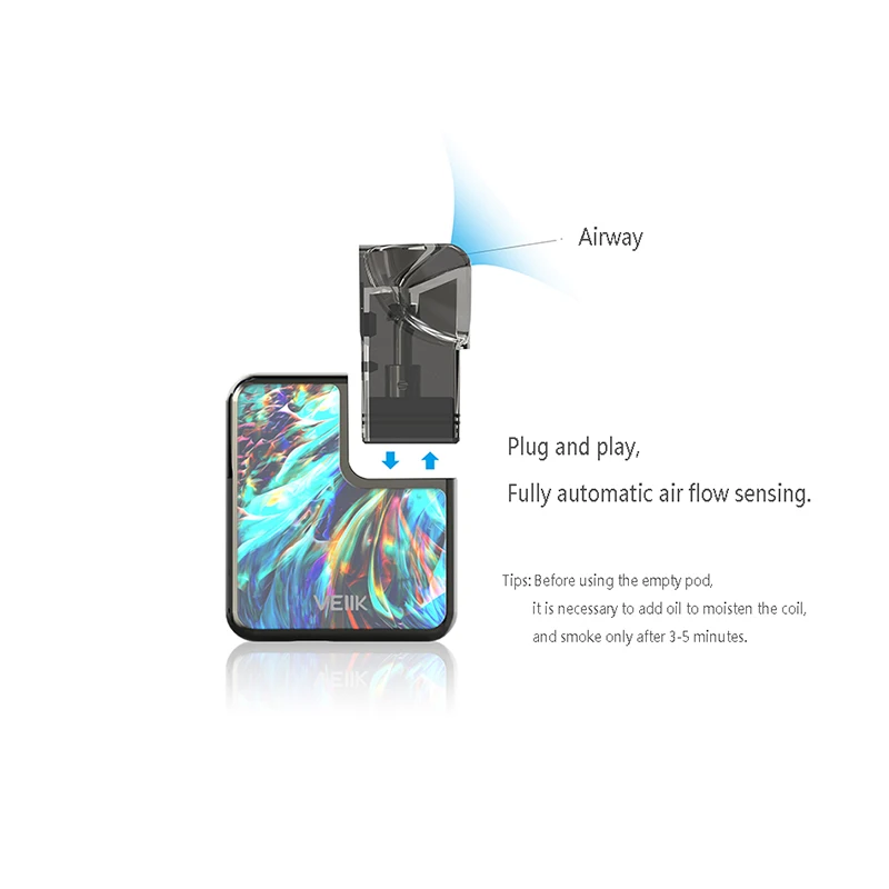 Новейший оригинальный набор GreenSound VEIIK Cracker Pod System с 500 мАч 2 мл 1.2ohm электронная