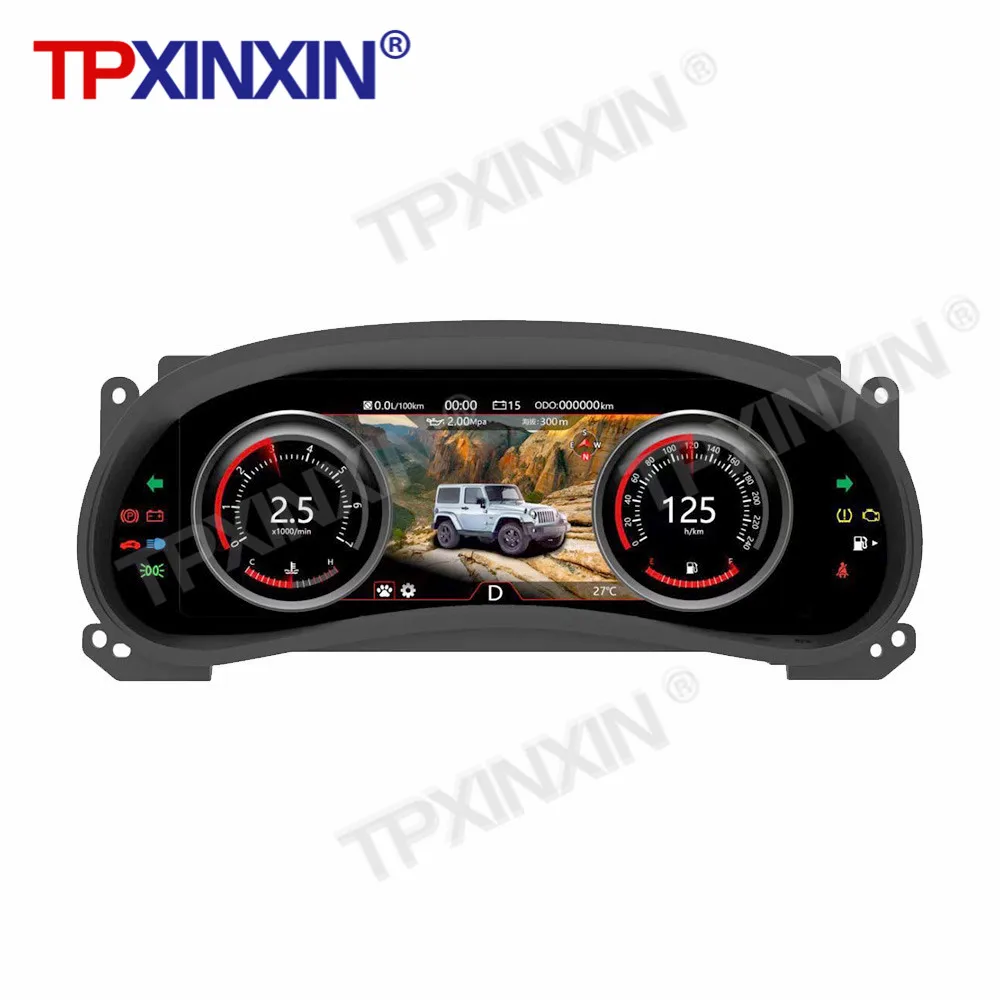 TPXINXIN Für Jeep Wrangler 2010-2017 Android 9,0 Auto Dashboard Virtuelle Instrument Cluster Digita GPS Navigation