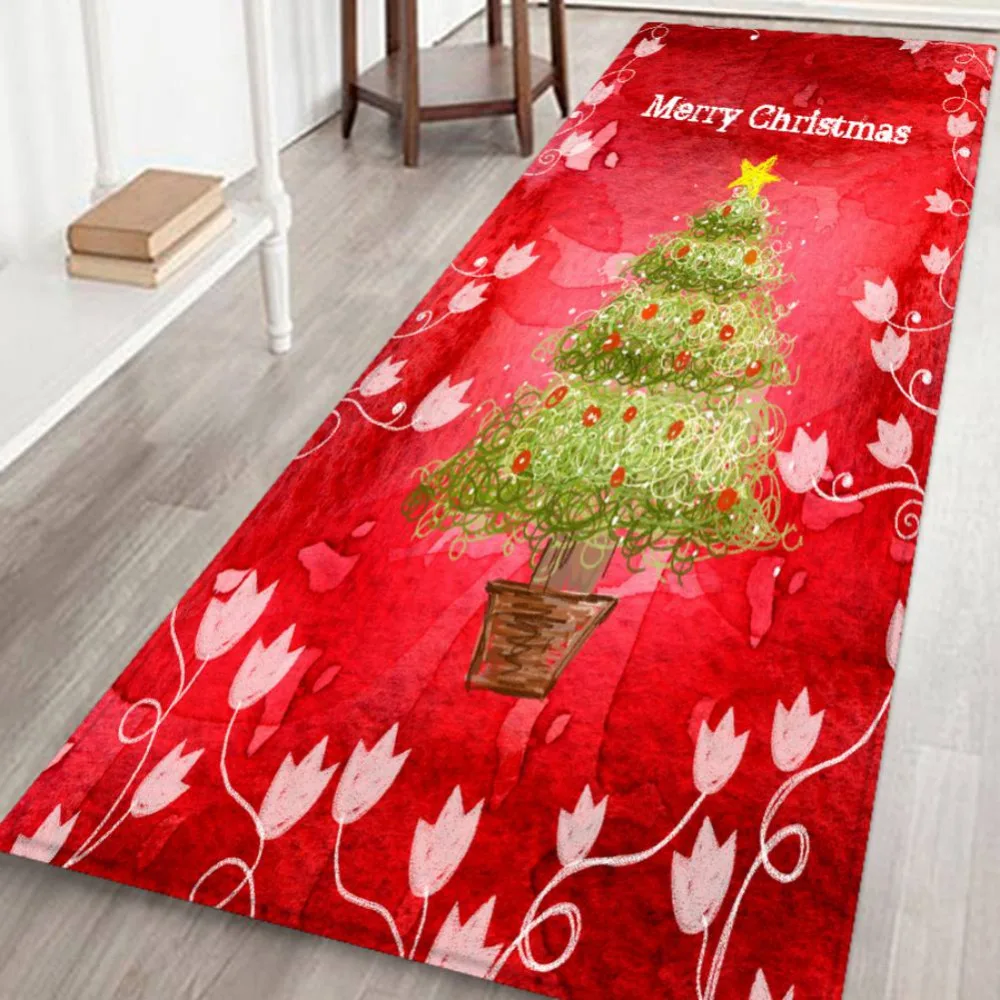 

Xmas Home Decor Snowman Christmas Tree Rug Carpet Bathroom Floor Mat Dining Room