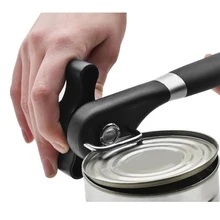 Can Opener Safety Hand-actuated Can Opener Side Cut Easy Grip Manual Opener Knife for Cans Lid Kitchen Accessories Gadget BK