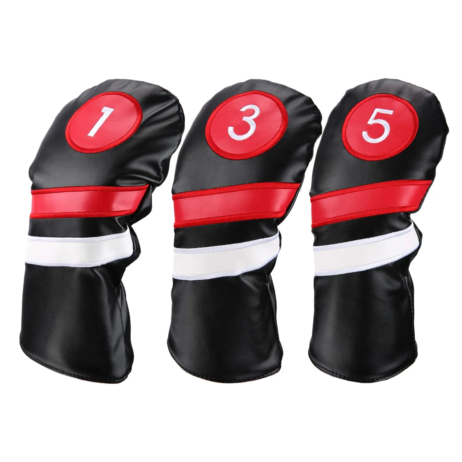 

Чехлы для головы Golf 3 шт./компл. деревянные головные уборы Fairway для водителя черные красные винтажные ПУ 1 3 5 водитель