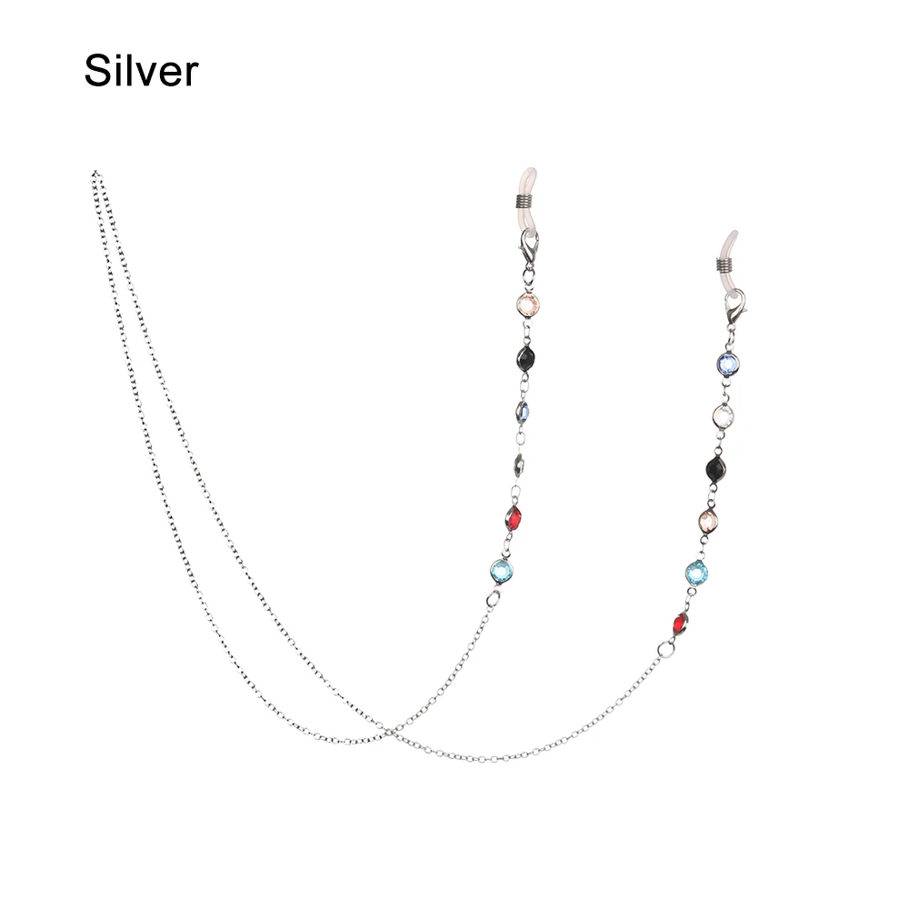 75cm silver 1 шт., винтажный держатель для очков, цепочка, для женщин и мужчин, модные черные солнцезащитные очки, для очков, для шеи, шнур, фиксатор, ремни для очков, держатель для очков - Цвет: 75cm silver