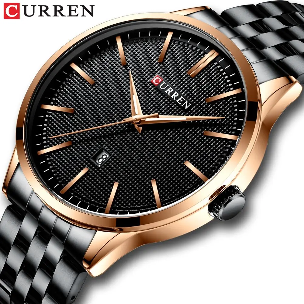 Reloj Auto Date часы из нержавеющей стали мужские новые Брендовые Часы CURREN Модные