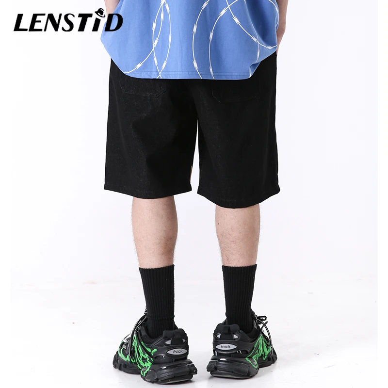 Мужские Мешковатые джинсовые шорты LENSTID повседневные свободные в стиле хип-хоп с