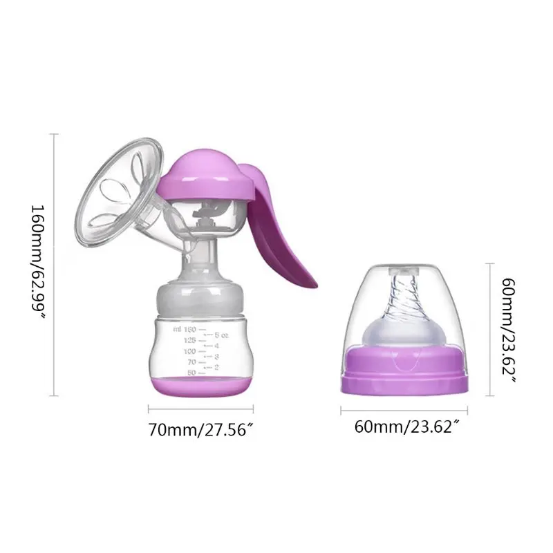 

Manual Breast Pump Feed Milk Maker Powerful Baby Nipple Suction Great for Travel