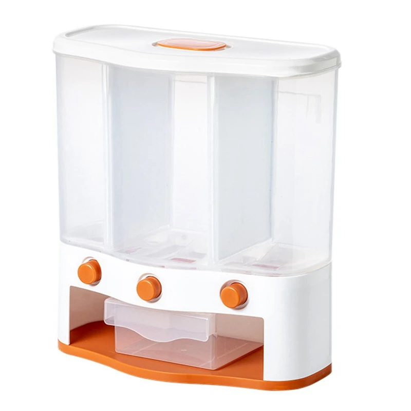 

Transparent Sealed Storage Box Grains Wall-Mounted Food Storage Tank Moisture-Proof Rice Barrels Bean Dispenser