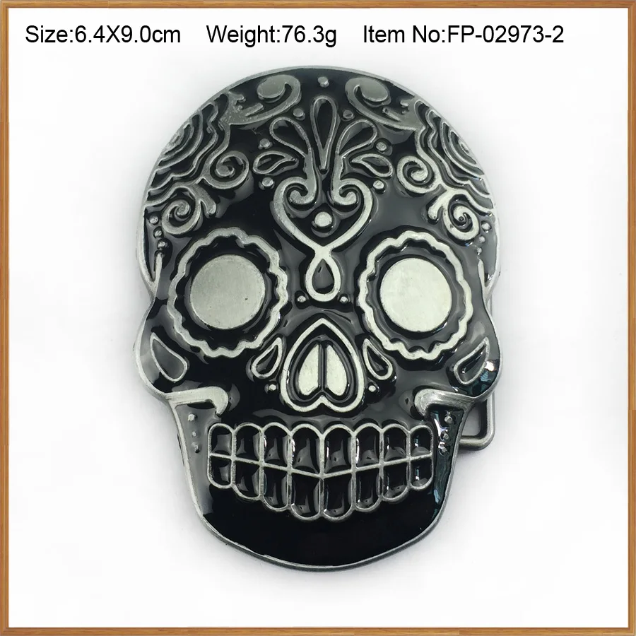 BuckleClub цинковый сплав Черный эмалированный череп ремень с пряжкой для джинсов