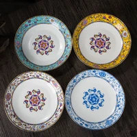 jingdezhen manual painting golden enamel bone china dish deep plates meal tray dish household ceramic antique tableware