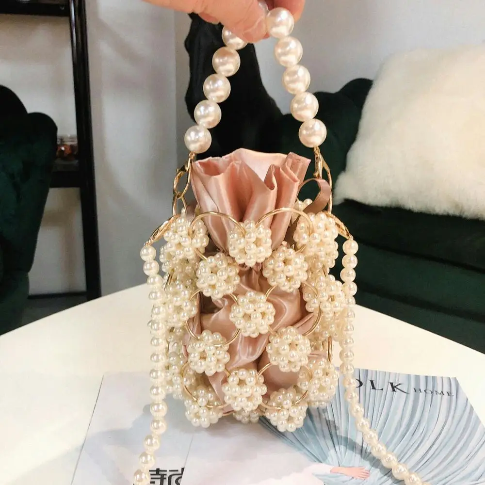

Designer Handbags Women Party Bags Mini Clutch Bags 2020 Pearl Handle Bags 2 Sets Shoulder Crossbody Bags For Girl Lady Clutch