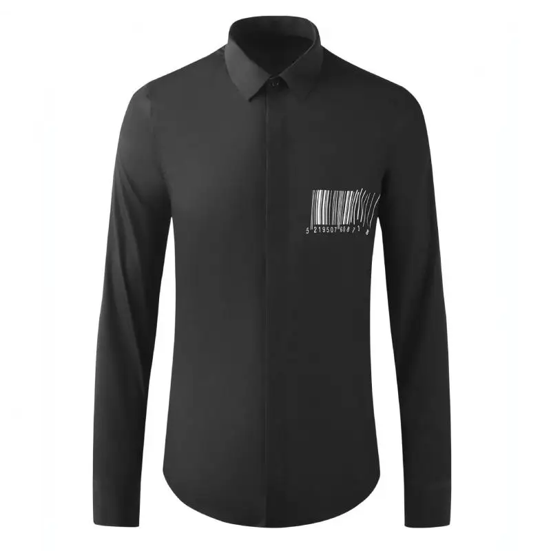 

Рубашка мужская с длинным рукавом и принтом штрих-кода