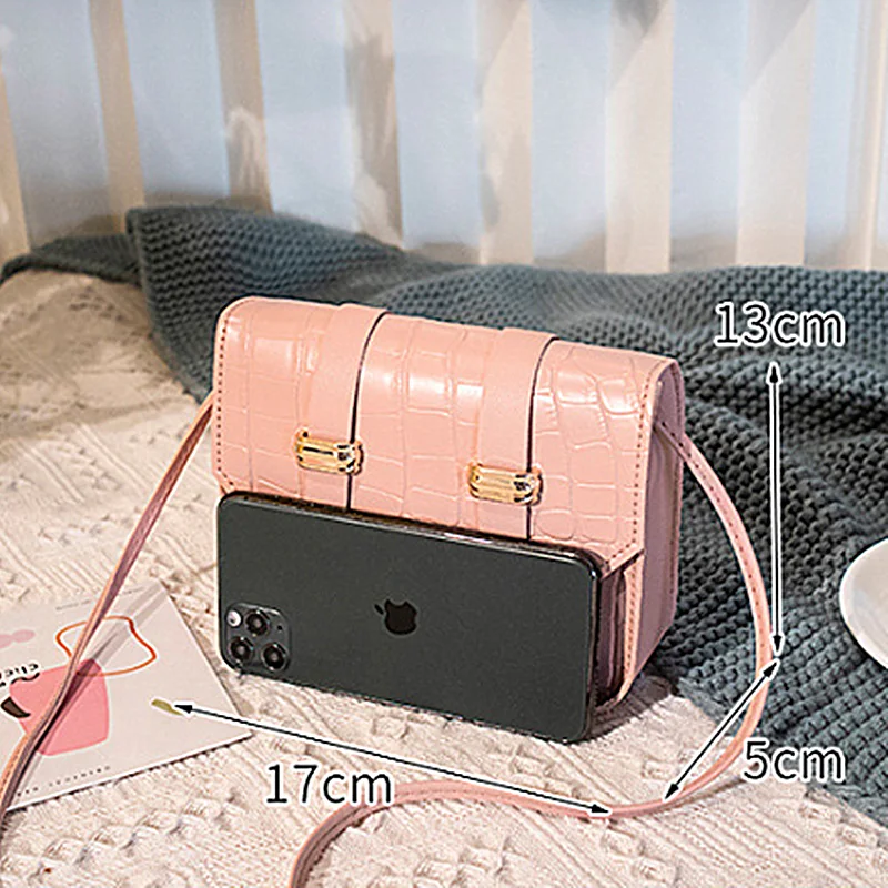 

New Mini Square Bags for Women Ladies Shoulder Bag PU Leather Solid Color Buckle Belt Messenger Bag Small Square Handbags ladies