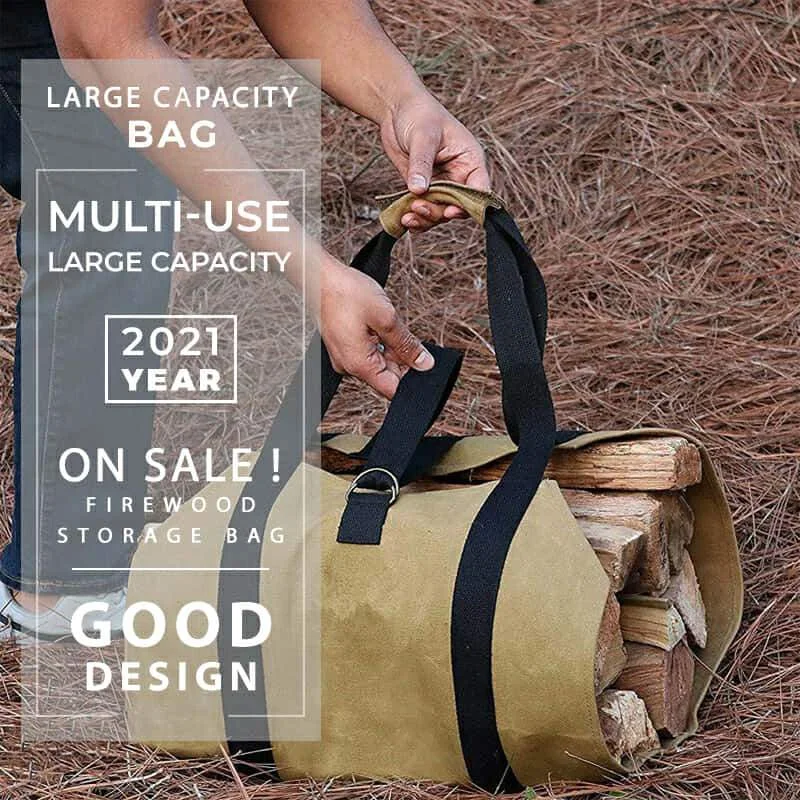 

Portable Firewood Storage Bag Large Capacity Multi-Use Side-Open Wood Lifting Labor-Safer Dropshipping