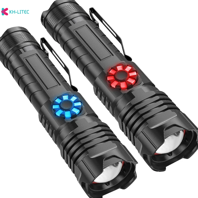 Online Linternas Tácticas Recargables Por USB Para Acampar, Linterna LED Con Zoom, Antorcha XHP99 Más Potente, 2021, 18650, Novedad De 26650