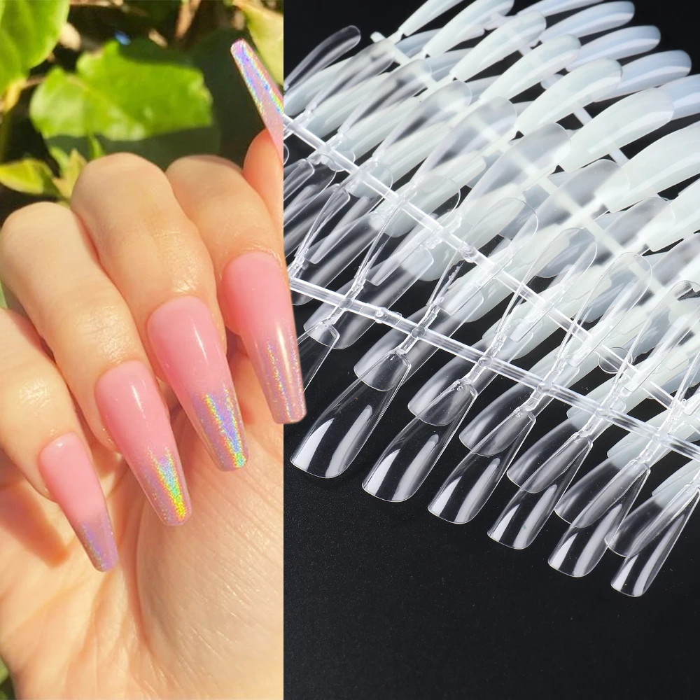 

24pcs Press On Nails Stiletto Fake Nails Coffin Shape Artificial Tips Forms For Extension Quick Building Molds Manicure GL1853-1