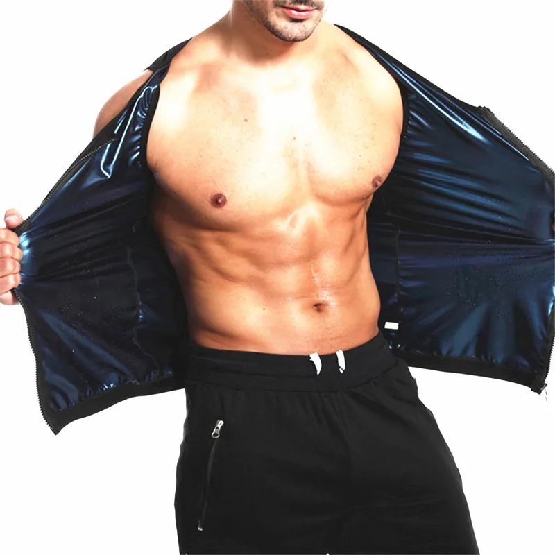 Мужская майка для похудения на молнии тренировочная рубашка и потери веса костюм