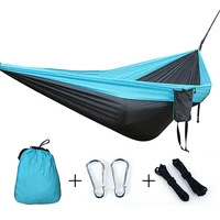 Нейлоновый одинарный двойной гамак, подвесная кровать для отдыха на открытом воздухе, походов и путешествий, кухонные принадлежности