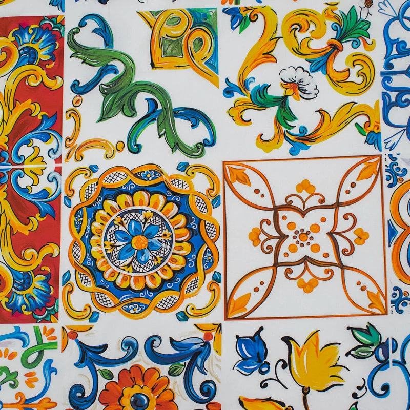 5 ярдов цветочный рынок цифровая печать Ткань из чистого хлопка для платья