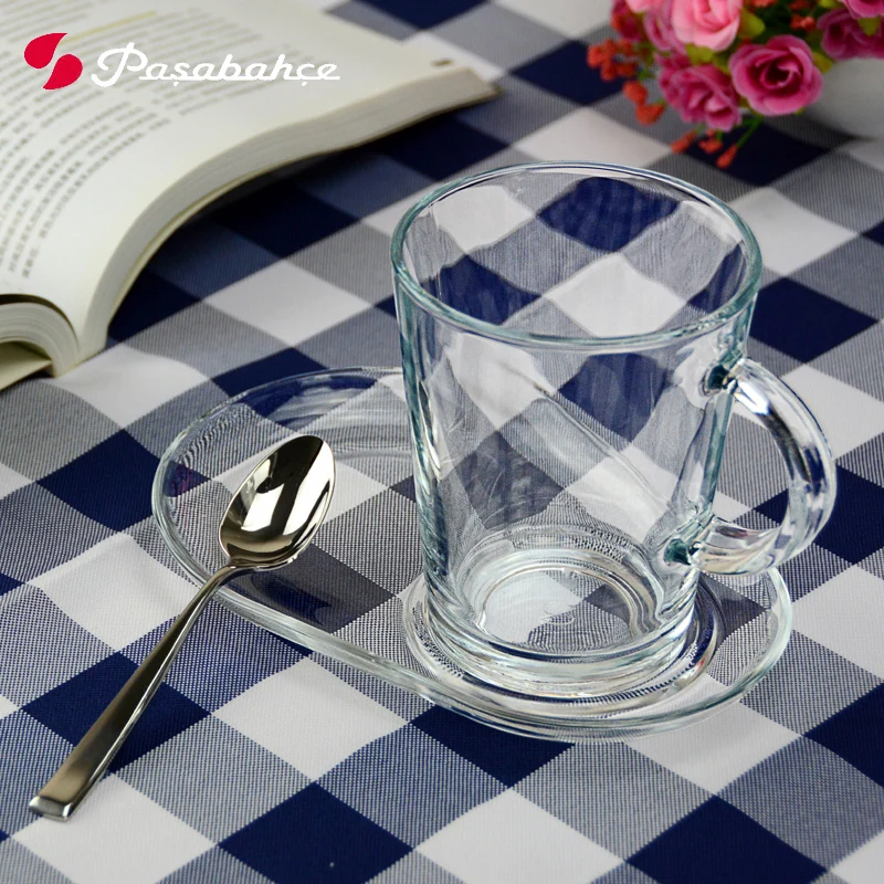 Стеклянная Минималистичная простая кофейная чашка блюдце чашки для эспрессо