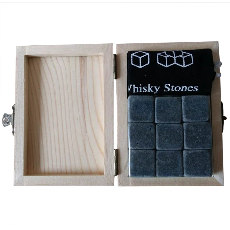 Камень для охлаждения виски s с деревянной коробкой бархатный мешок Виски камни