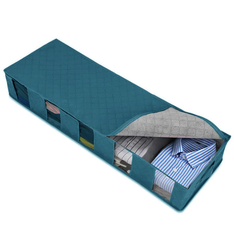 

1Pcs Clothse Storage Bag nonwoven foldable household Under Bed clothes quilt blanket finishing storage bag Home Supplies