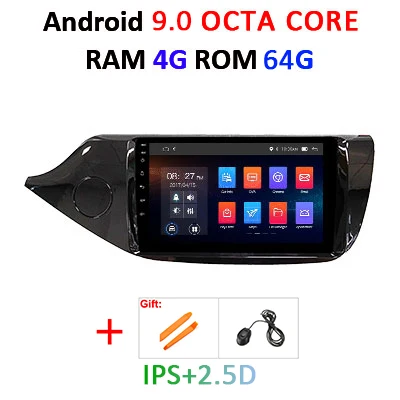 DSP Android 9,0 ips 2.5D экран 4G ram 64G rom gps радио для KIA Ceed 2013 Навигация стерео аудио головное устройство без DVD - Цвет: 9.0 4G 64G