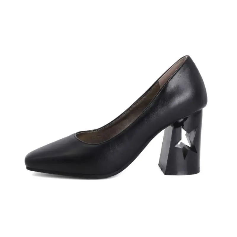 

Fanyua Women High Heel Shoes Square Toe Strange Heel Pump spring New Fashion Women Pumps Outside High Heels Shoes Size 32-48