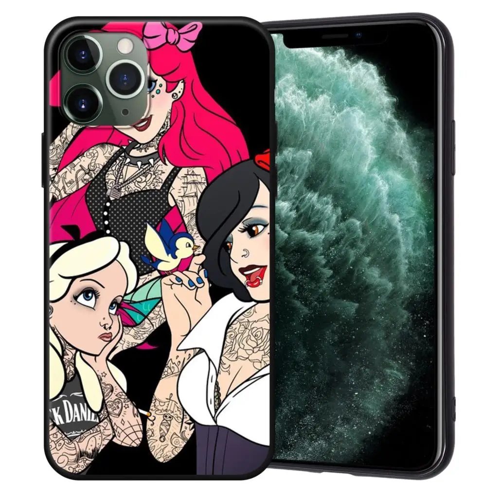 Тату девушка черный чехол ТПУ для iPhone XR XS Max X Coque 11 Pro 7 8 6 6S Plus 5 5S SE Fundas | Мобильные