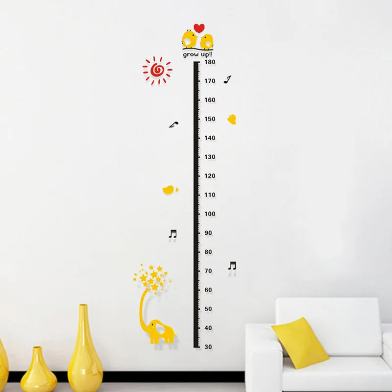 Настенные наклейки с измерением высоты для детей украшение мальчиков и девочек 3D