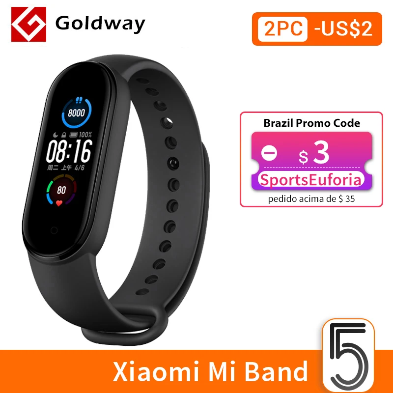  Смарт-браслет Xiaomi Mi Band 5, 4 цвета, AMOLED экран 