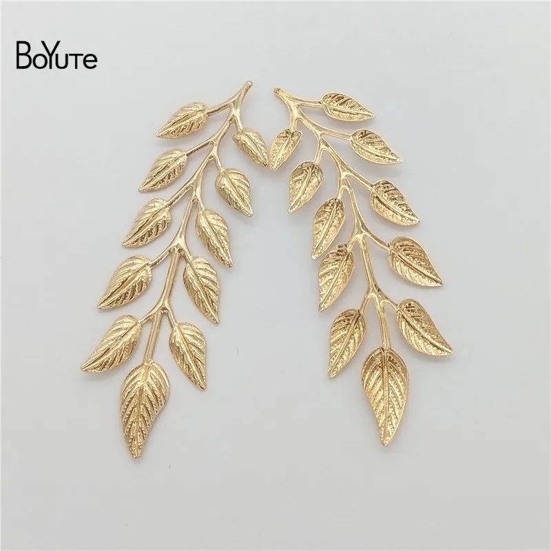 KC Gold Plated BoYuTe(100 шт./лот) металлическая латунная штамповка 19*64 мм большой лист ювелирные изделия аксессуары Diy ручной работы материалы оптом - Цвет: KC Gold Plated