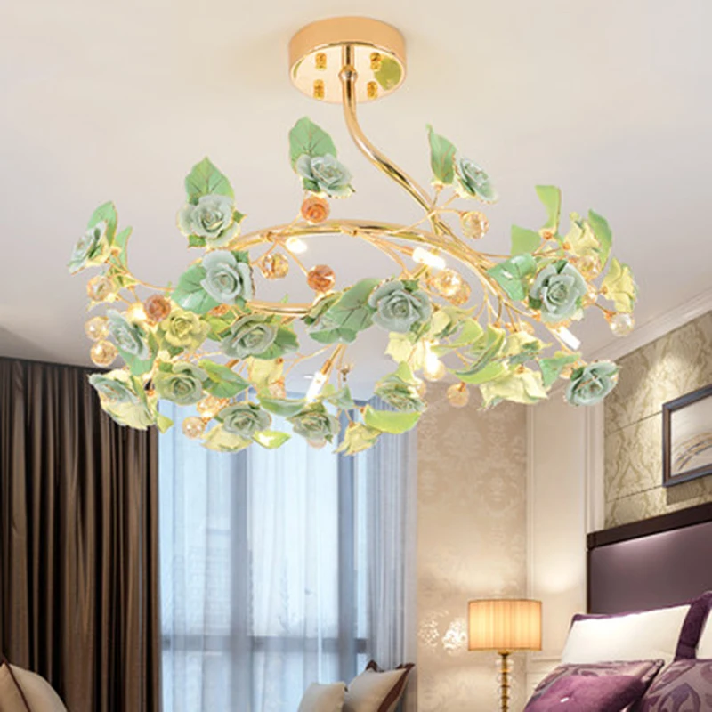 

European Ceramics Crystal Bathroom Fixtures Modern Creative Design Ceiling Lamps Living Dining Room Cafe Indoor Decor Lighting
