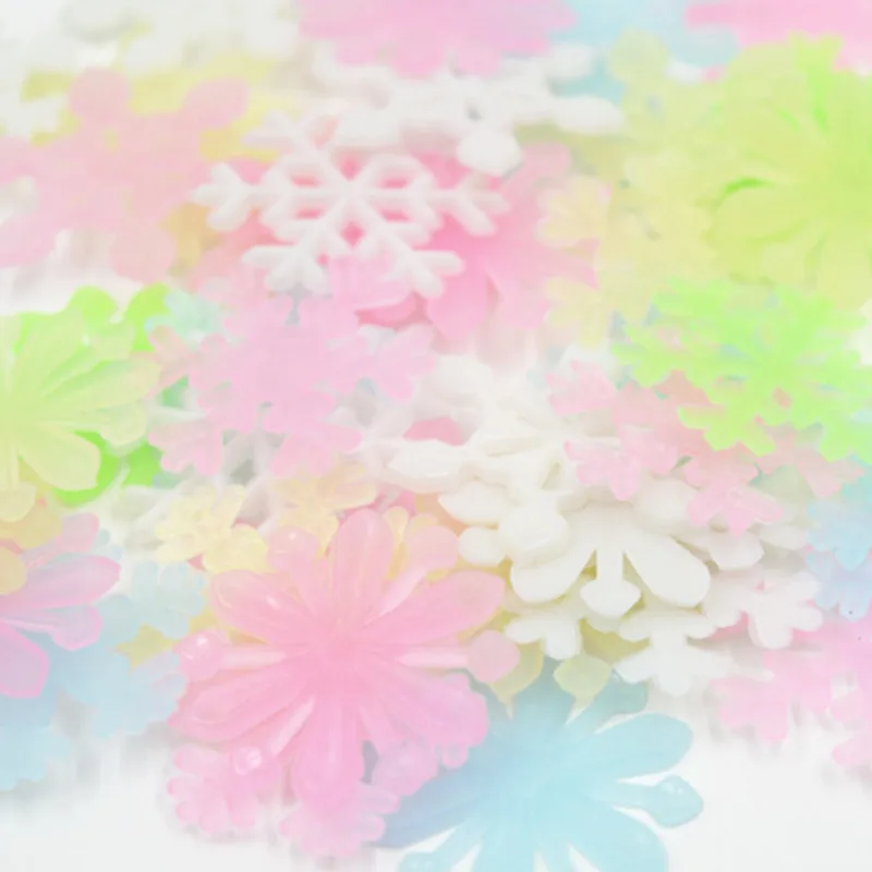 50 шт. светящиеся наклейки на стену Рождественская наклейка в виде снежинки окно