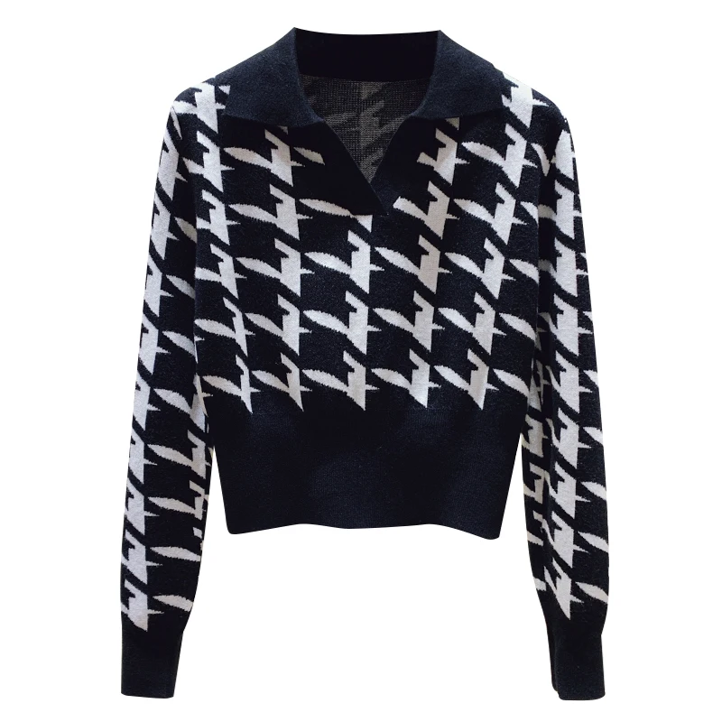 

Plaid Loose Oversized Plus Large Size Female Woman Blouses Winter Women'S Sweaters Clothing Latest 2020 Spring Autumn D0531