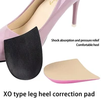 2 pairs of xo type leg heel correction pads shoes on heels inside outside splay foot shape auxiliary correction heel half pad