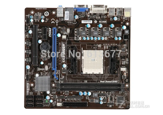 Бесплатная доставка оригинальная материнская плата для MSI A55M-P33 платы FM1 DDR3 ОЗУ 16