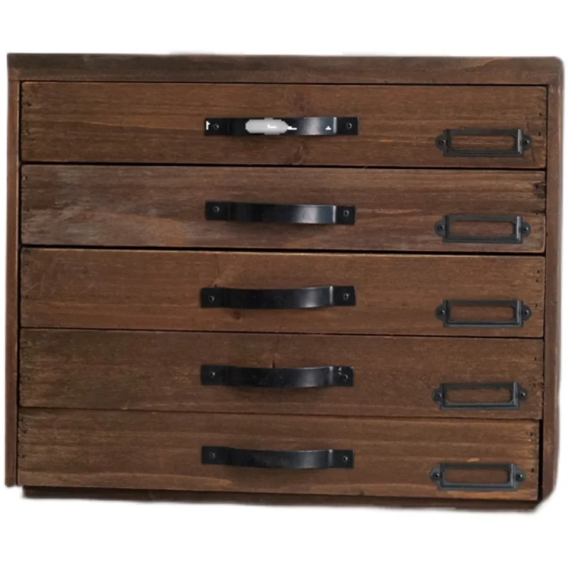 

5 Drawers Antique Vintage Desktop File, Collector or Jewelry Cabinet