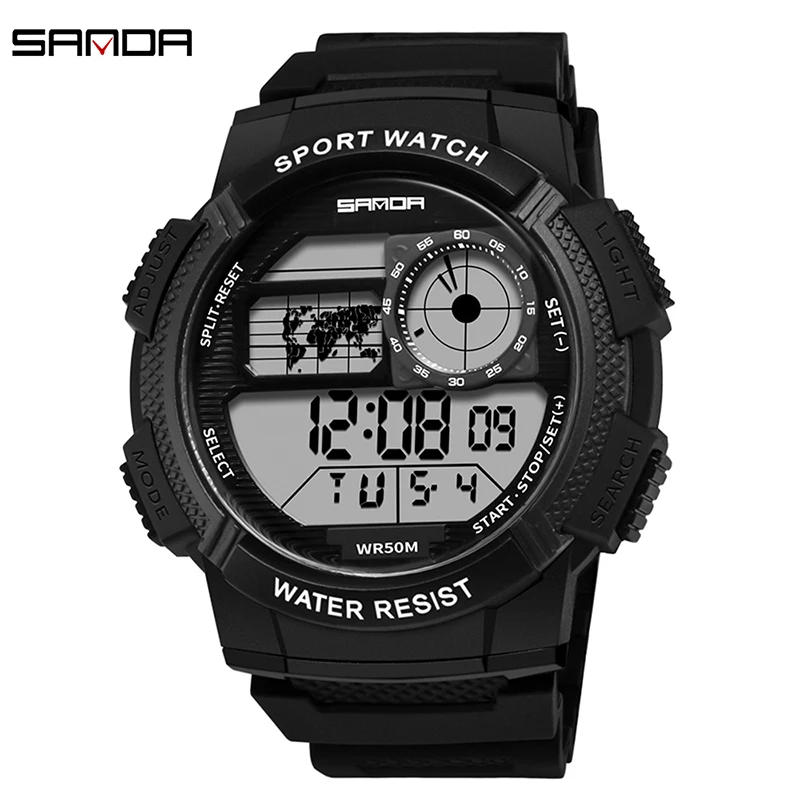 

SANDA Sport Digital Watch Men Stopwatch Date Time Display Alarm Clock Waterproof Luminous Mode Fashion Electronic Wristwatch