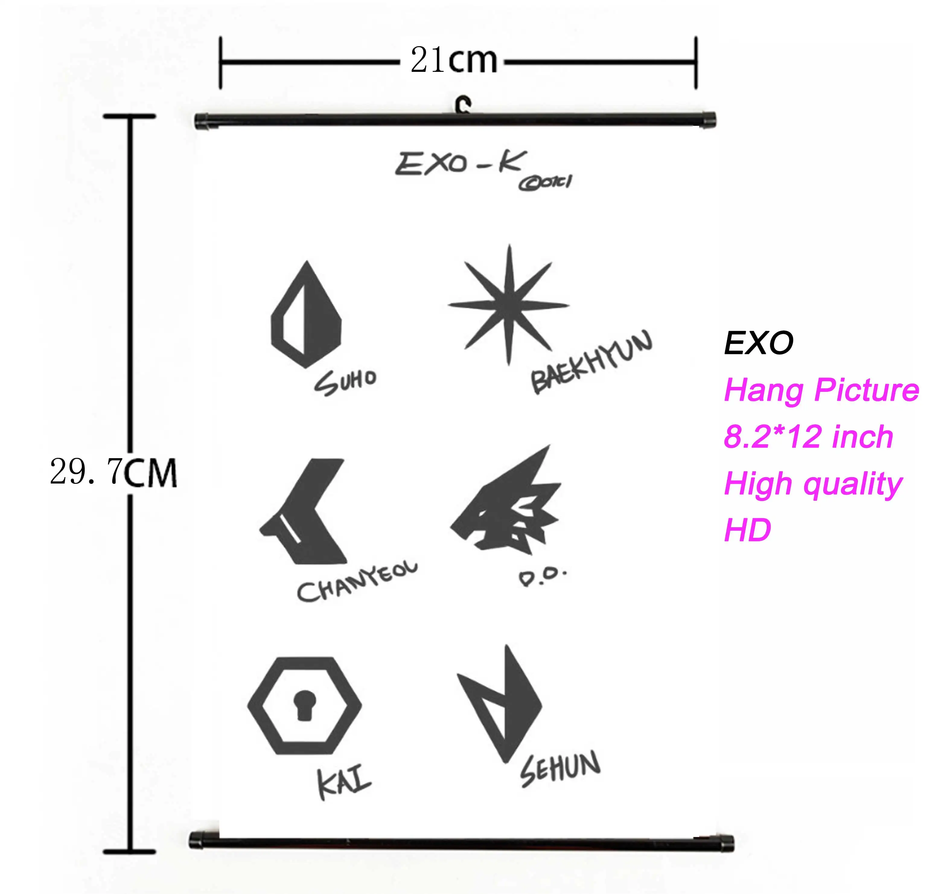 49 K-pop EXO альбом Висячие картины фото плакат Kpop EXO Висячие Плакаты для фанатов Коллекция подарков ткань 21*30 см Высокое качество - Цвет: 49