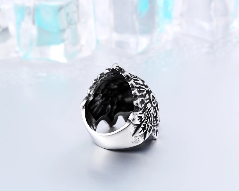 New Indiana Ring Stainless Steel Punk Exaggerated Jewelry USA Fashion Men's Ring BR2041