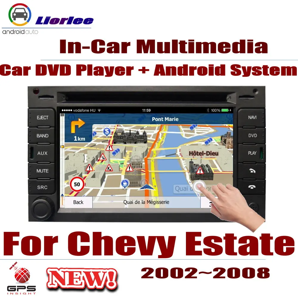 Автомобильный радиоприемник DVD плеер GPS навигация для Chevrolet Estate 2002 2008 Android HD
