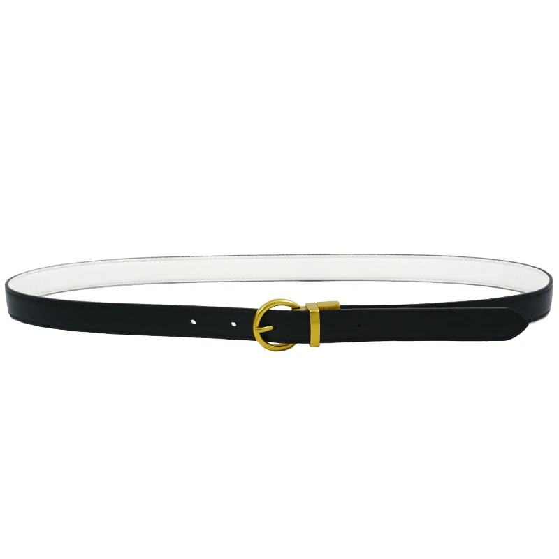 Латунная пряжка с иглами тонкий ремень из бычьей кожи лицевой головкой