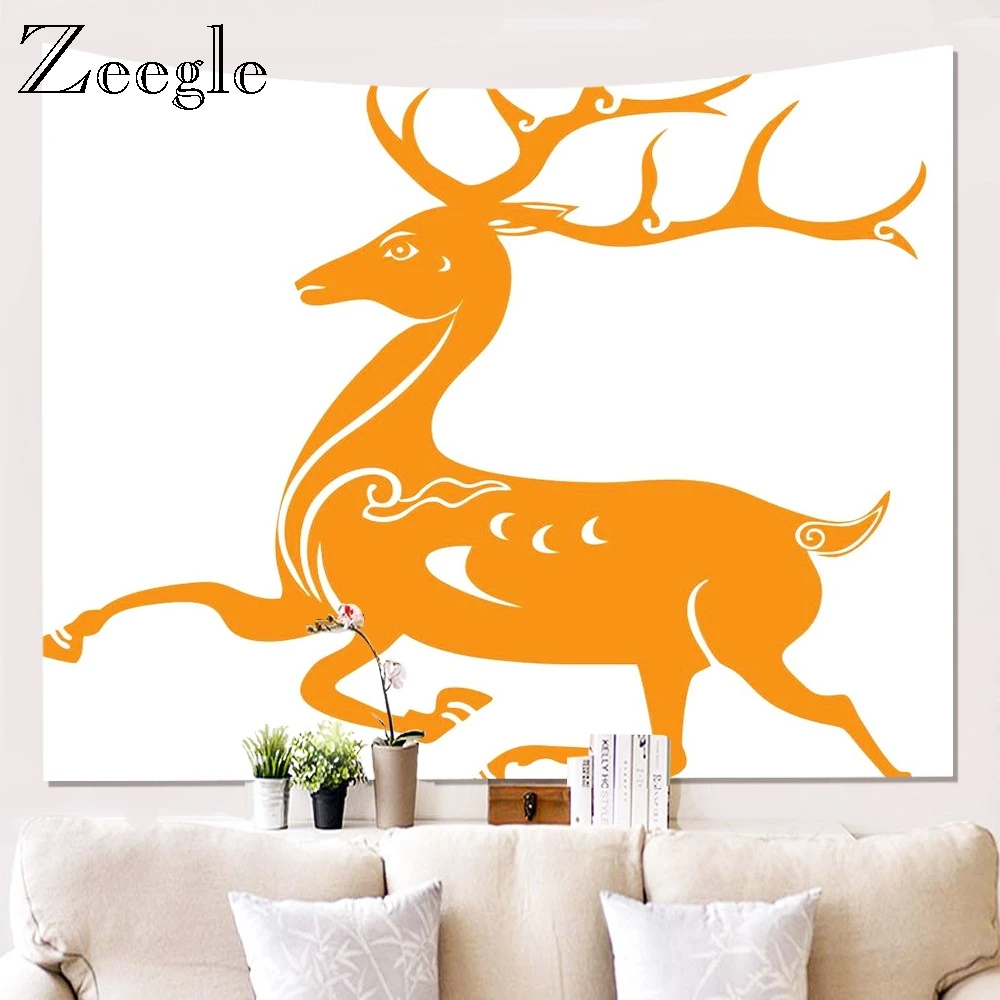 Zeegle Wapiti узор настенные гобелены домашний Шелковый гобелен творческий полотенце