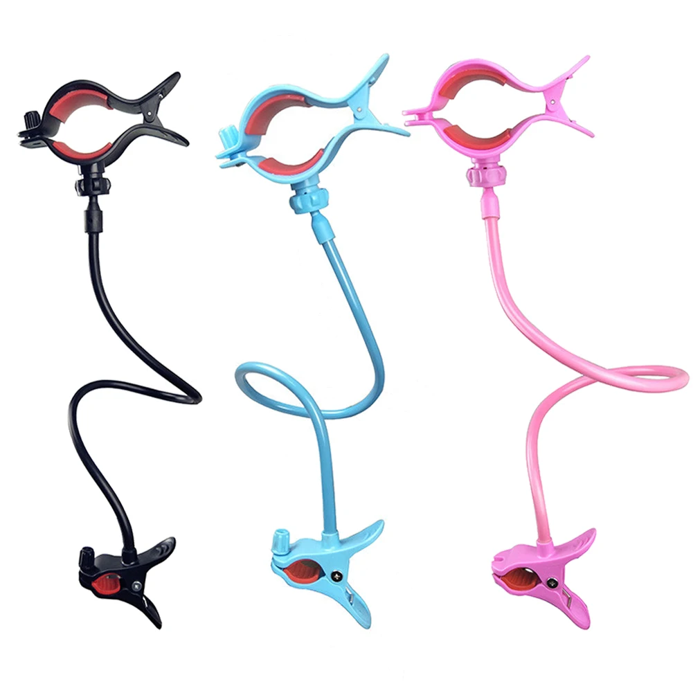 Adjustable Baby Feeding Bottle Clip Holder for Crib Stroller Long Flexible Hands-free Hose Pushchair Bed | Мать и ребенок