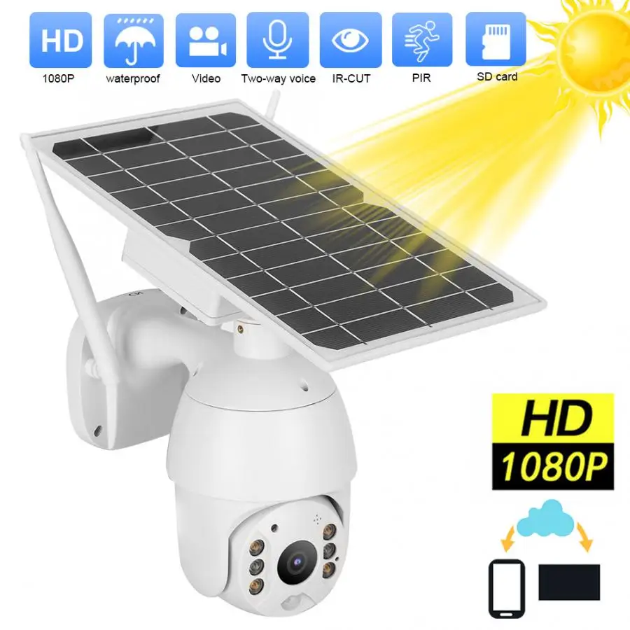 Умная IP-камера PTZ на солнечной батарее 4G SIM-карта 1080P IP66 | Безопасность и защита