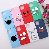 funny colorful anime expression phone case for iphone 11 12 13 pro max mini xs xr x 7 8p soft tpu shockproof back cover funda
