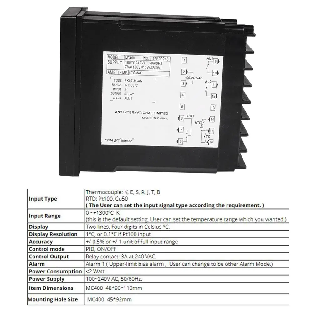 Релейный выход К термопары или цифровой ПИД-регулятор температуры PT100 для