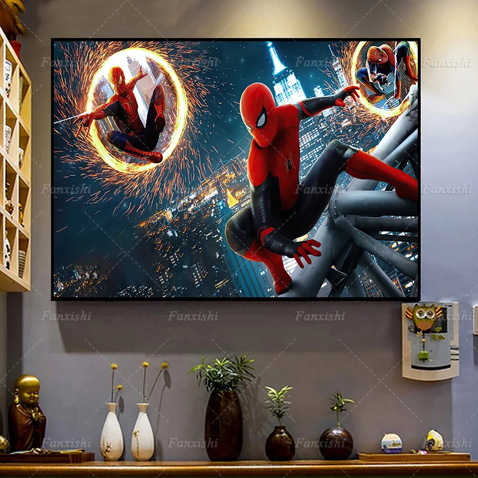 

SpiderMan No Way Home Movie Poster Marvel Superhero Painting Nordic Modern Living Room Decor Canvas Wall Art Print Home Decor